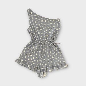 Charcoal Floral Romper